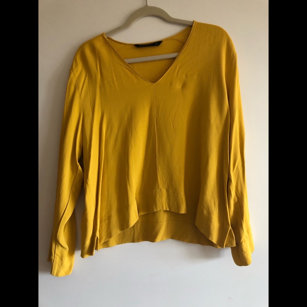 Yellow Zara silky top size large